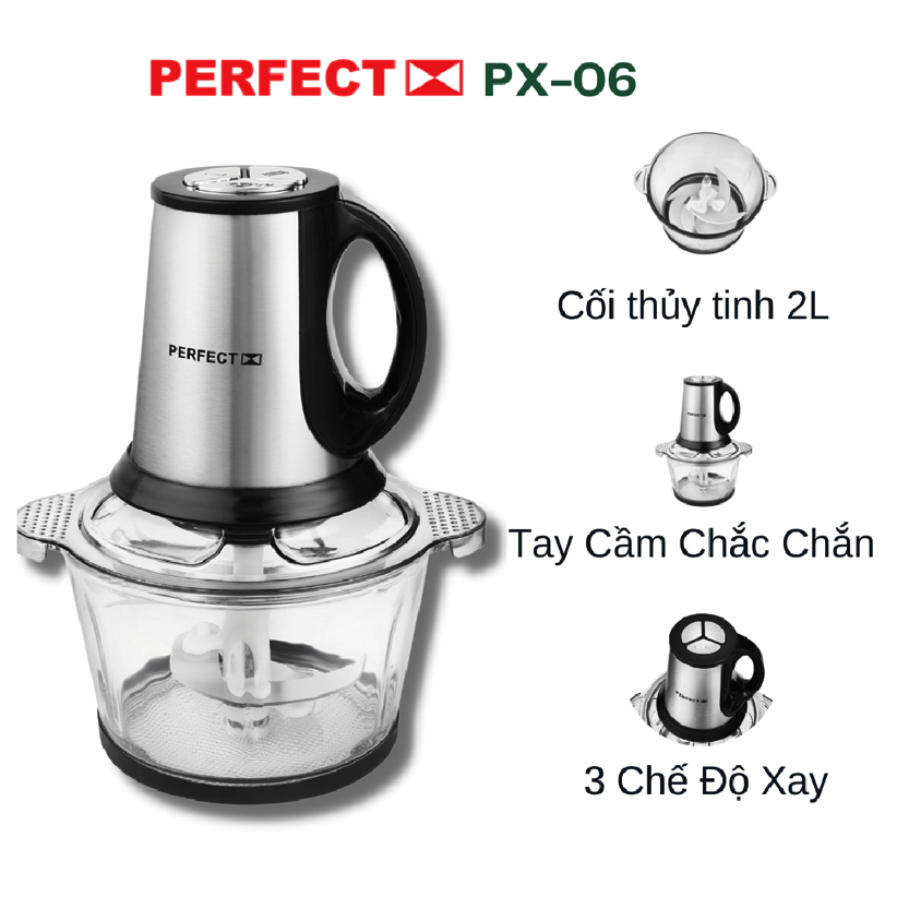 (Mẫu mới) Máy xay thực phẩm đa năng Perfect PF-X06 xay thịt, rau củ quả, hành tỏi, ớt, gia vị - Hàng chính hãng