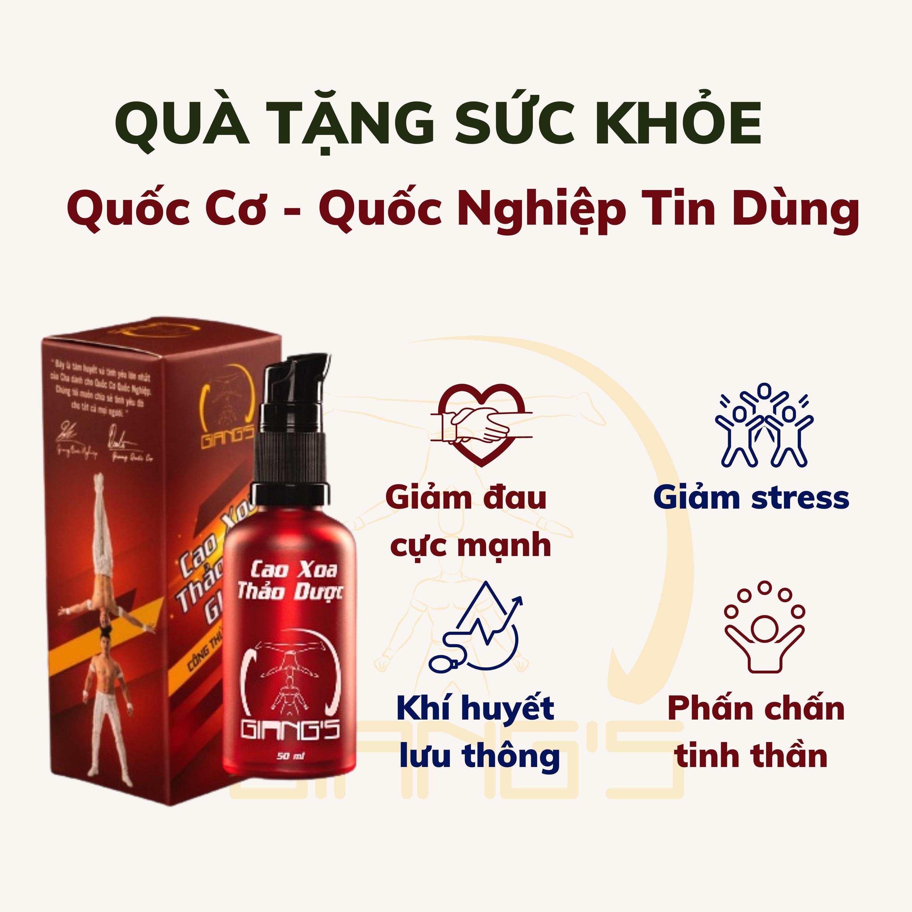 Cao xoa bóp thảo dược hỗ trợ cải thiện đau-nhức mỏi cực mạnh, Dầu xoa bóp gia truyền Quốc Cơ Quốc Nghiệp Thẩm Thấu Nhanh 50mL