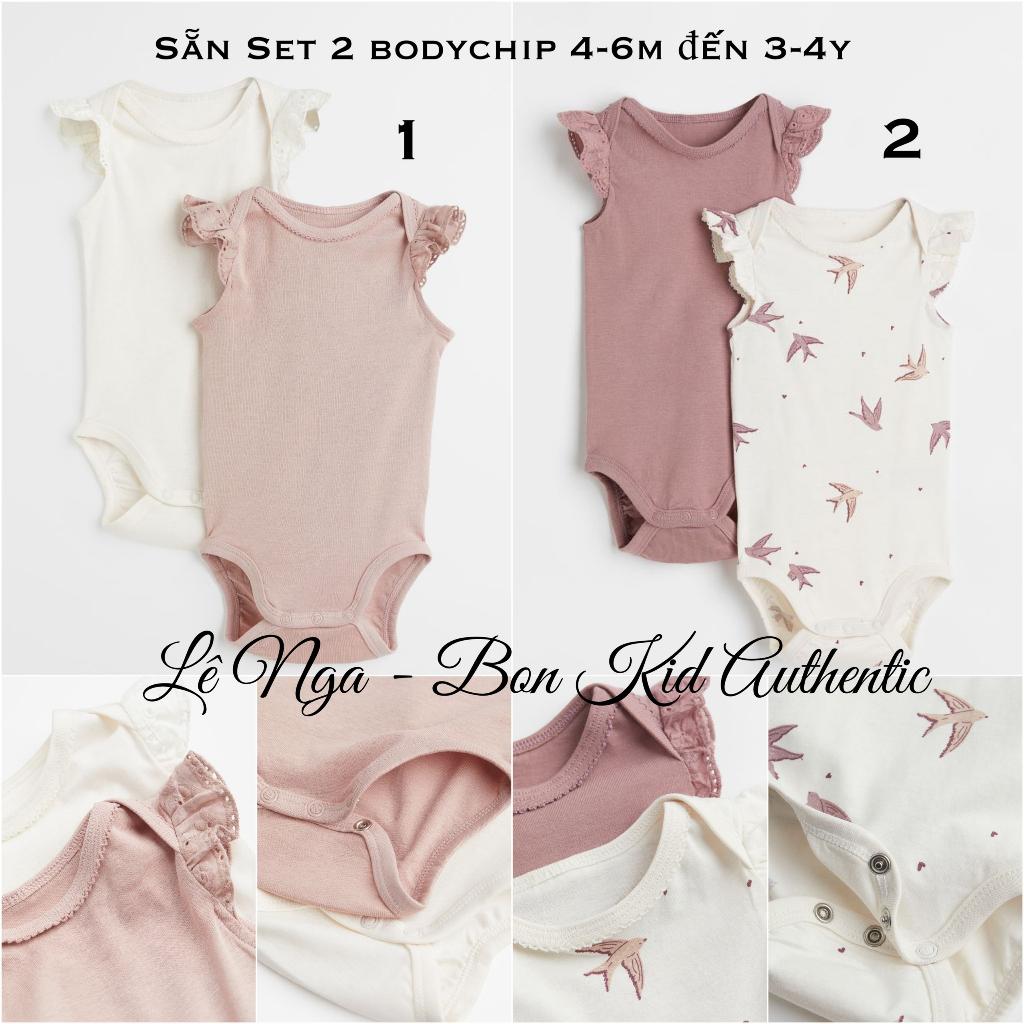 Set 2 bodychip xinh xắn HM JAPAN size từ 4-6m đến 3-4y