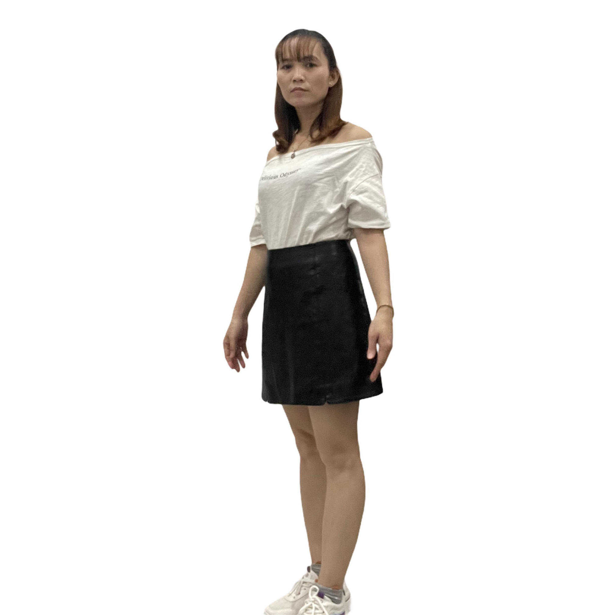 Chân Váy Chữ A Da Pu Lưng Cao Thời Trang Hàn Quốc V10 53-57 KG JIAMI