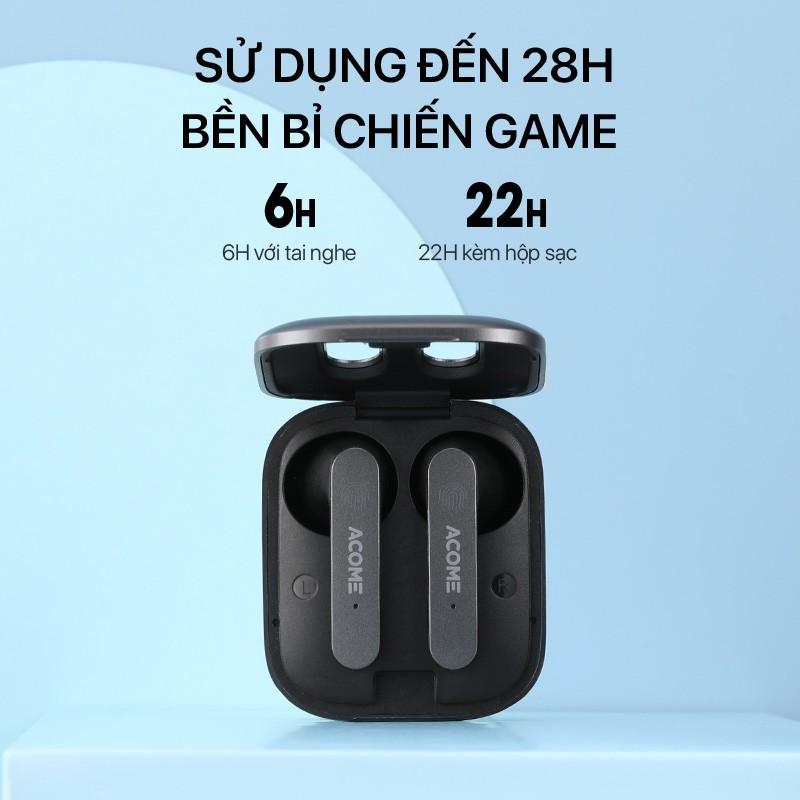 Tai Nghe TWS Không Dây Kết Nối Bluetooth 5.1 ACOME Airdots, Kiểu Dáng Thể Thao, Thời Gian Chơi Lên Đến 28 giờ - Hàng Chính Hãng