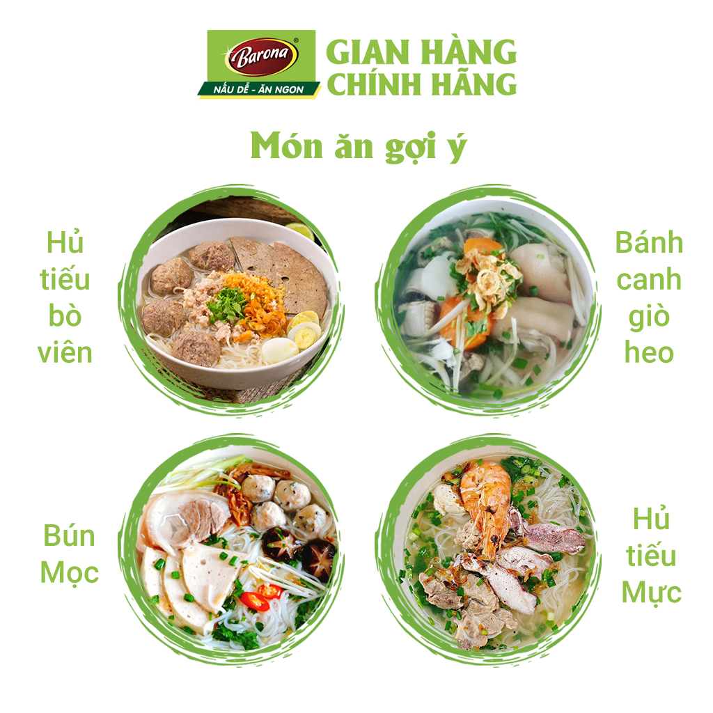 Combo 3 gói Gia Vị Hoàn Chỉnh Barona - Hủ Tiếu Nam Vang 80g