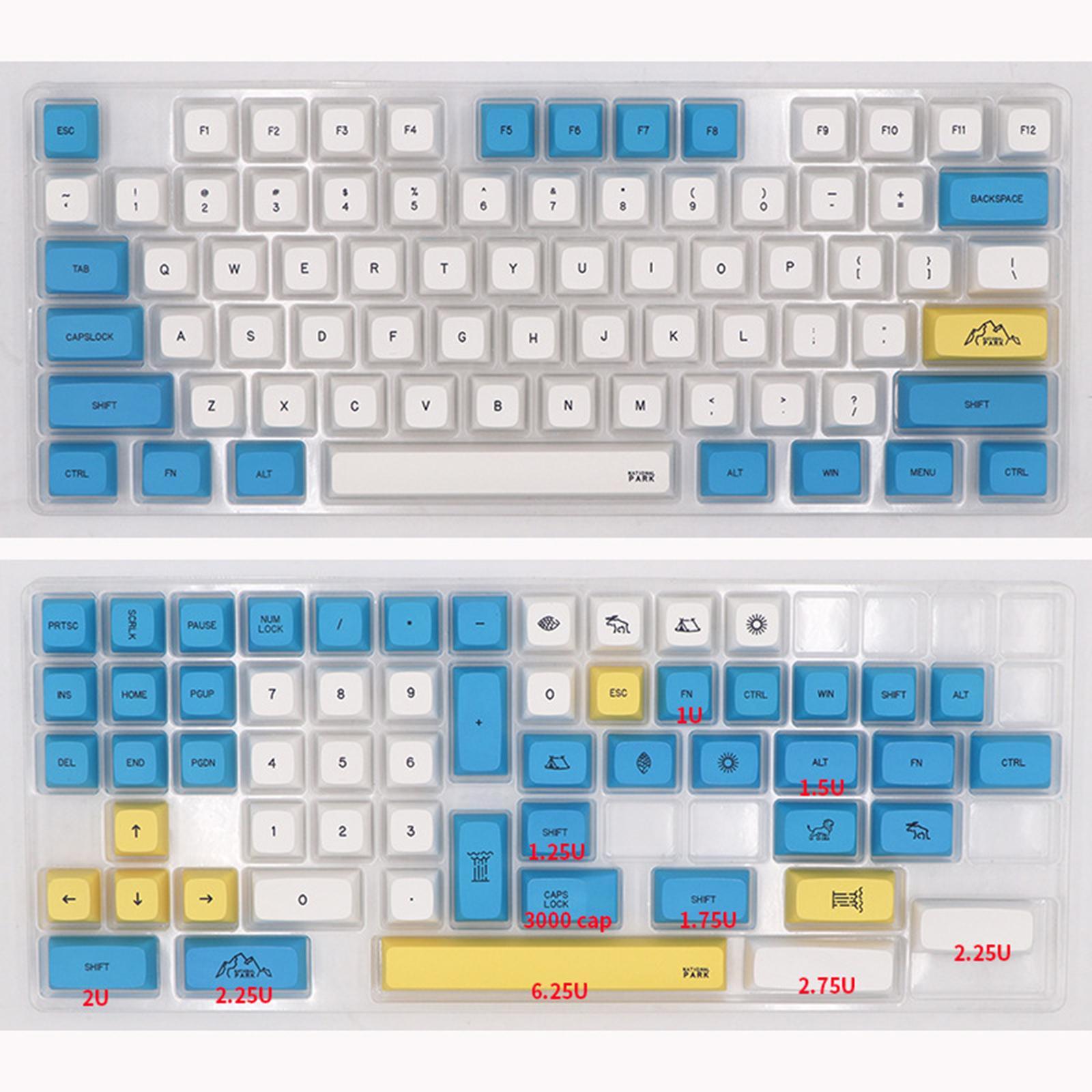 PBT 132 Keys Keycaps for 64 87 104 Gaming Mechanical Keyboard Accessories