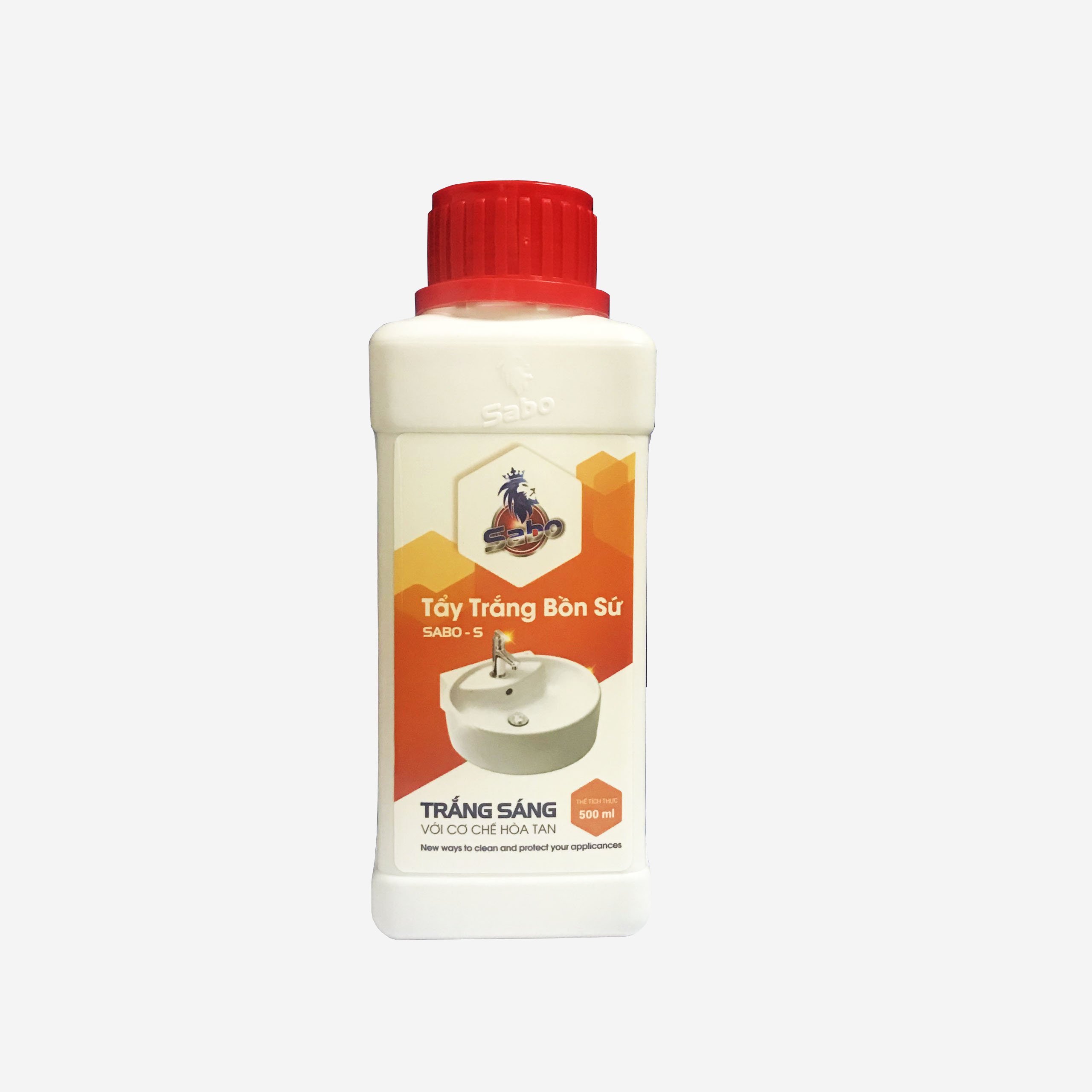 Tẩy trắng bồn sứ ố vàng, vệt nước đen lâu năm Sabo-S loại mạnh nhất chai 500ml không mùi