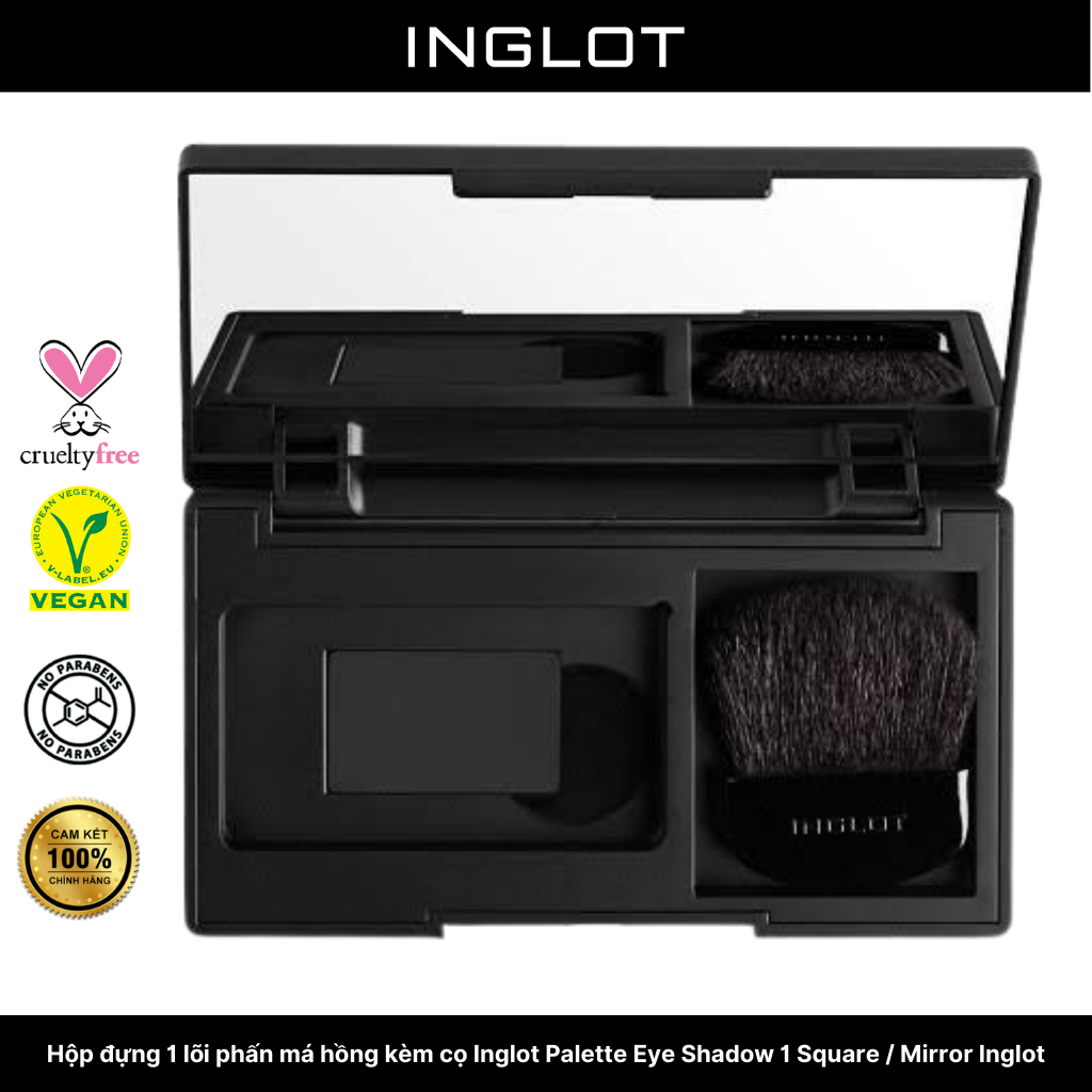 Hộp đựng 1 lõi phấn má hồng kèm cọ Inglot Palette Eye Shadow 1 Square / Mirror Inglot