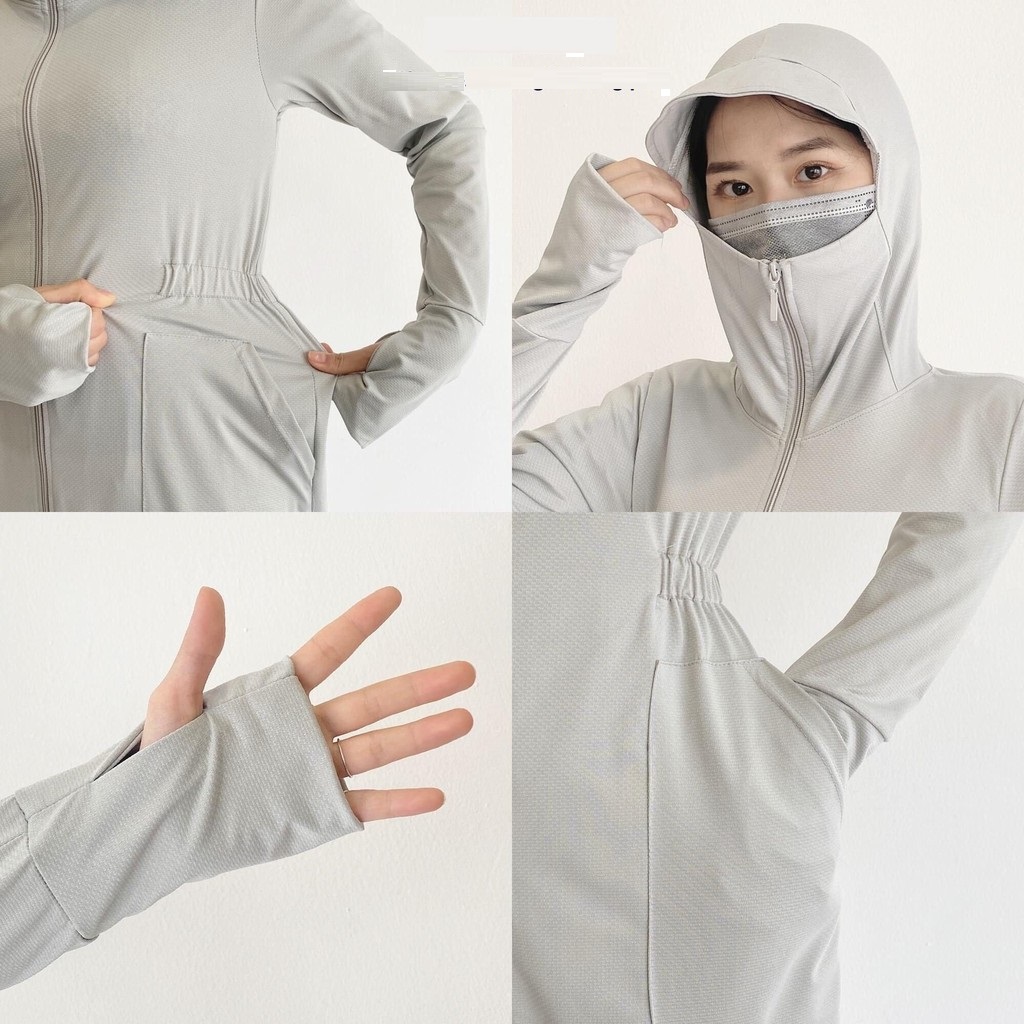 Áo chống nắng nữ toàn thân chất liệu thông hơi kim cương - Thời trang