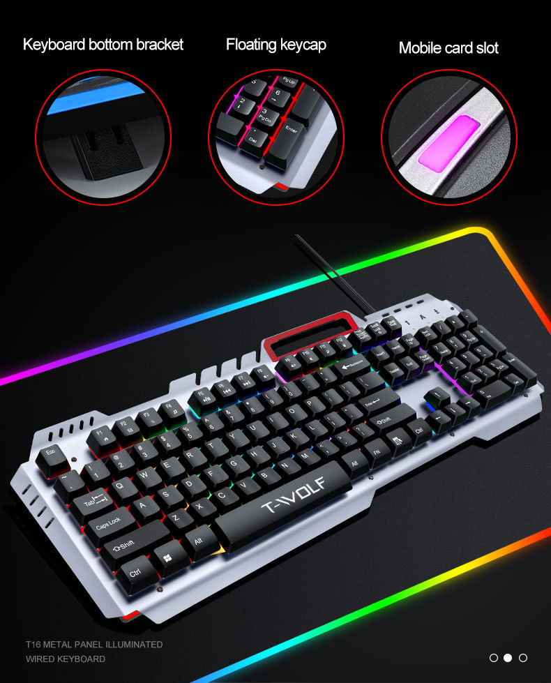 Bàn Phím Giả Cơ T-WOLF T16 USB- Hàng Chính Hãng