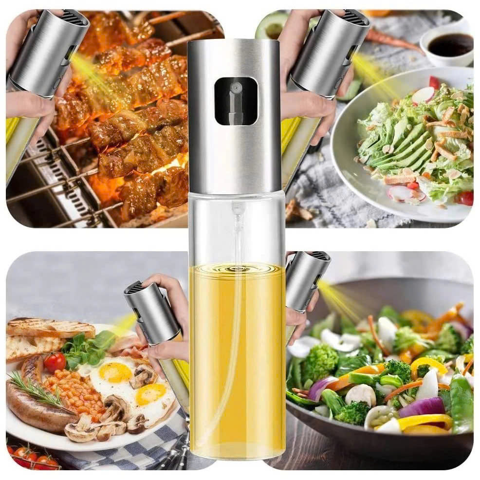 Bình phun xịt dầu ăn thủy tinh nắp bọc inox 304 100ml
