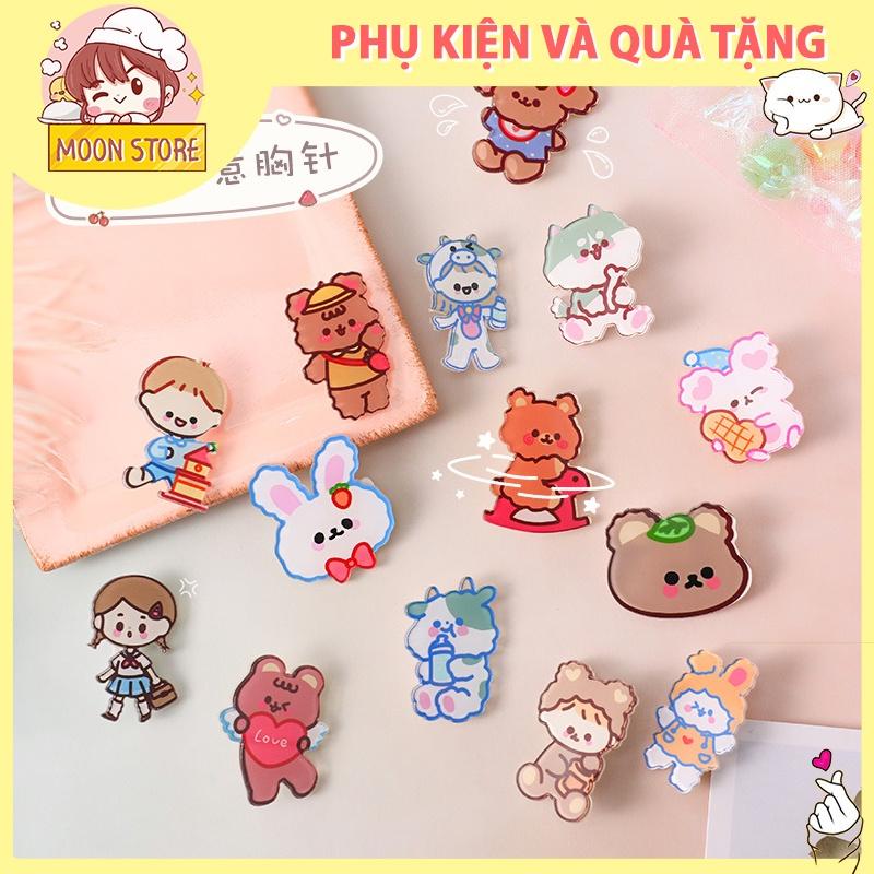 Pin Cài Áo, Balo, Túi Xách, Mũ Nhiều Stick Hoạt Hình Dễ Thương