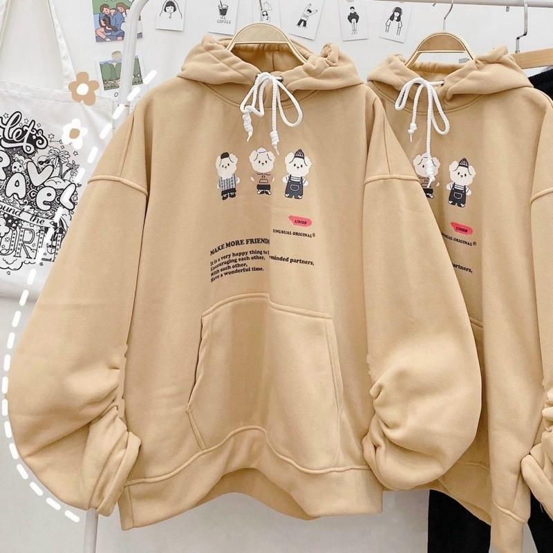 Áo khoác Hoodie Family Bear tay phồng