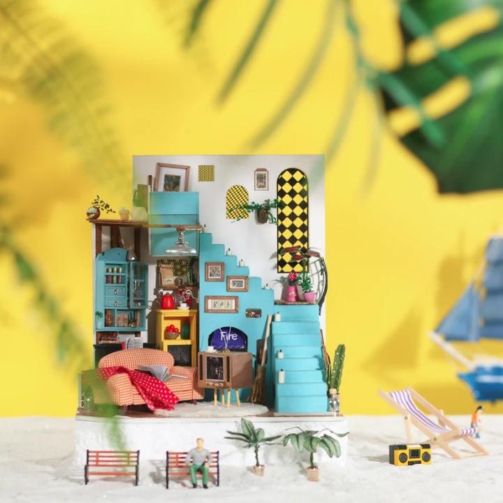 Mô hình nhà DIY Doll House Joy's Peninsula Living Room DG141 Miniature