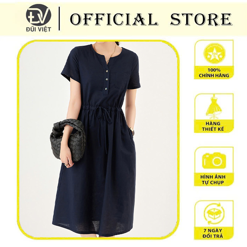 Đầm thiết kế cổ V trendy dành cho nữ, kèm theo bo eo tôn dáng Da218