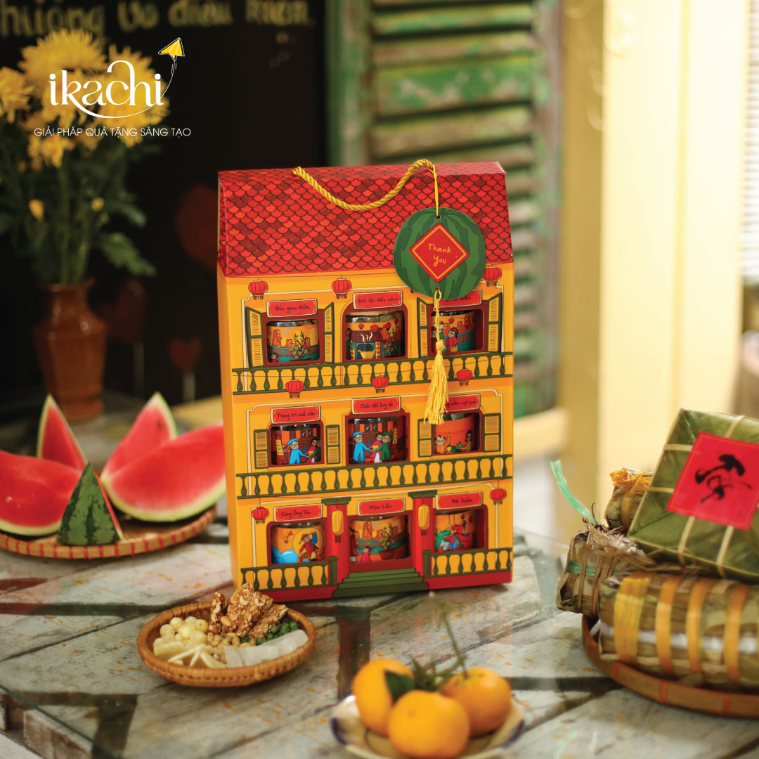 Combo Quà Tết Xanh IKACHI | NHÀ TẾT CỔ TRUYỀN | Quà Tết Ý Nghĩa 2026 | Hộp Quà Tặng Tết