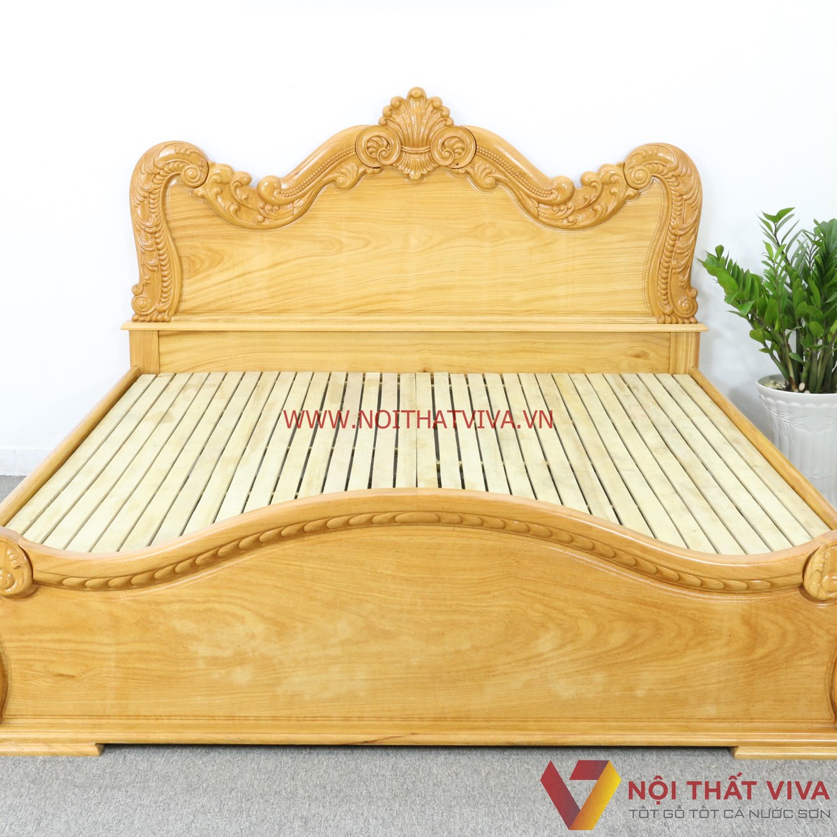 Giường Ngủ Gõ Đỏ Chạm Hoa Văn Tân Cổ Điển Cao Cấp