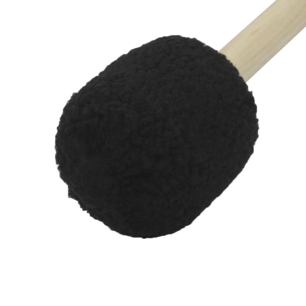 Concert Bass Drum Mallet Timpani Mallet Stick Beater with Felt Head Black