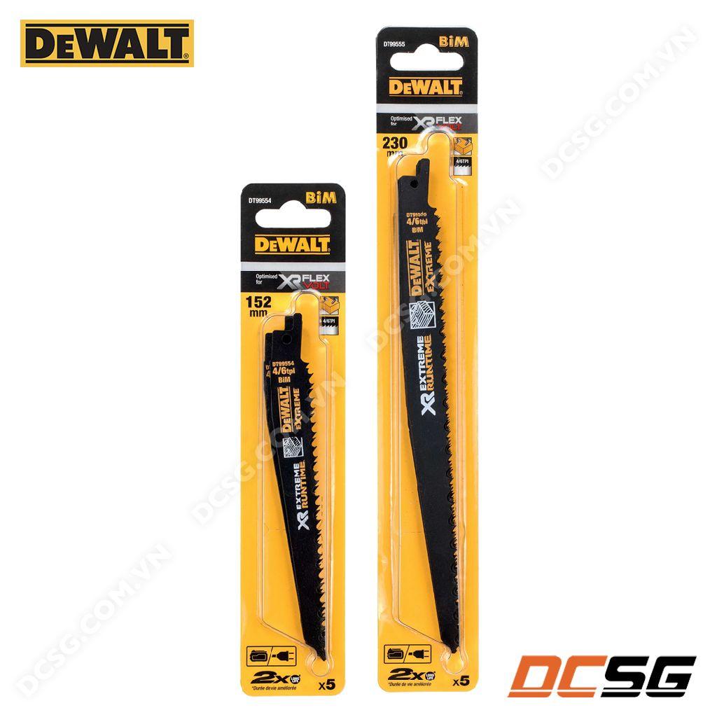 Bộ 05 lưỡi cưa kiếm cắt gỗ có đinh 4/6TPI DEWALT EXTREME | DCSG