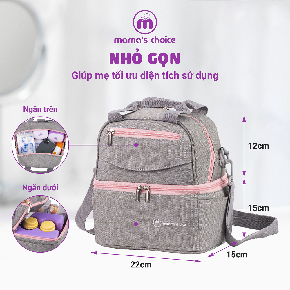 Balo Bỉm Sữa Cao Cấp Mama's Choice 4in1 | Dành Cho Mẹ Bỉm Sữa và Bé Yêu | Nhiều Ngăn Siêu Tiện Dụng | Lớp Giữ Nhiệt Dày Dặn và Chống Thấm Tốt