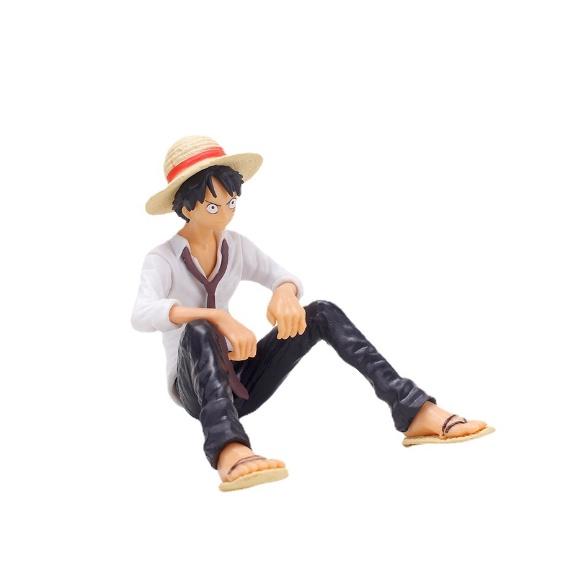 Mô Hình Luffy Mặc Áo Sơ Mi Trắng, Đỏ, Nhân Vật OnePiece Truyện Tranh Đảo Hải Tặc, Cao 12cm - Mô Hình Trang Trí