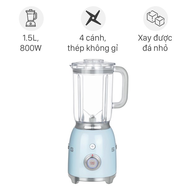 Máy Xay Sinh Tố Smeg BLF01PBEU Pastel Blue