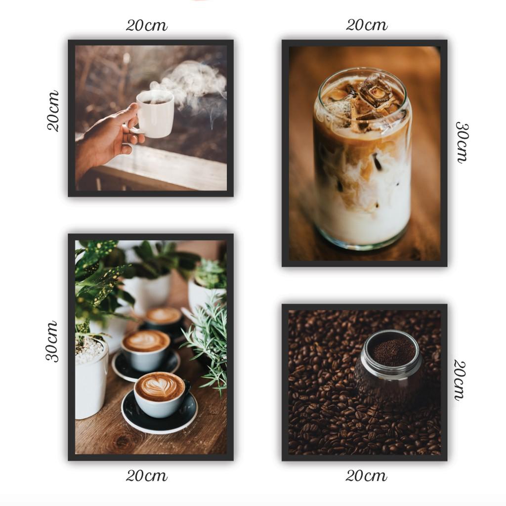 BỘ 4 TRANH TIỆM CÀ PHÊ DÁN FOAM CỨNG 5mm_DECAL VIP