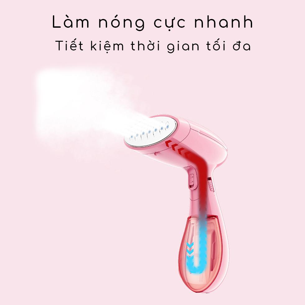 Bàn Ủi Hơi Nước Cầm Tay Du Lịch Công Tác Màu Hồng KW0001