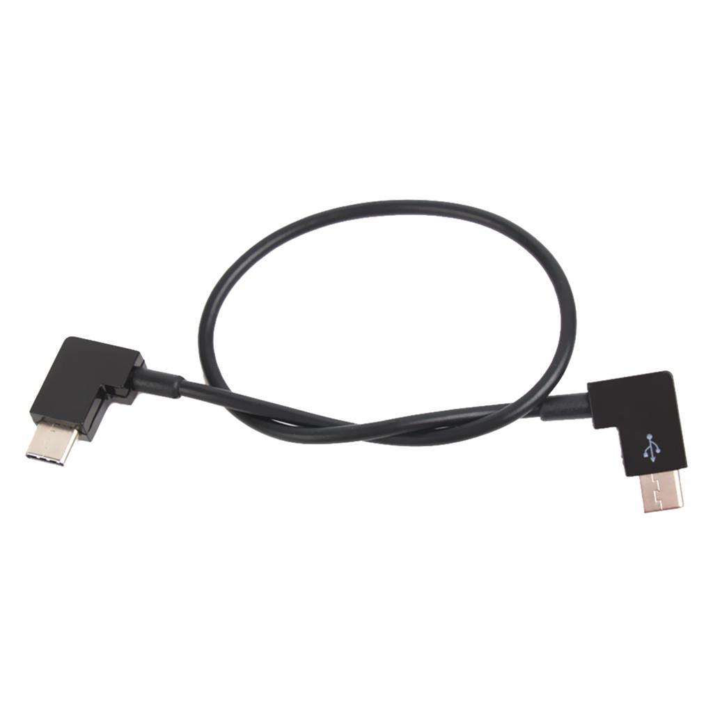 Right Angle Type-C to   and Micro USB Charging Cable Data Sync Cord Set