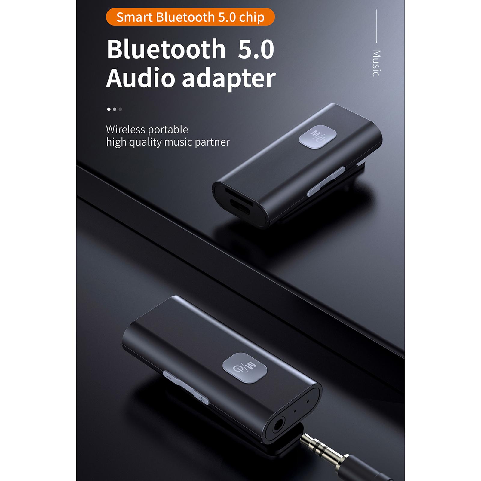 Bluetooth 5.0 Adapter 3.5mm Aux Audio Music Receiver Dongle for Home Audio Music Streaming