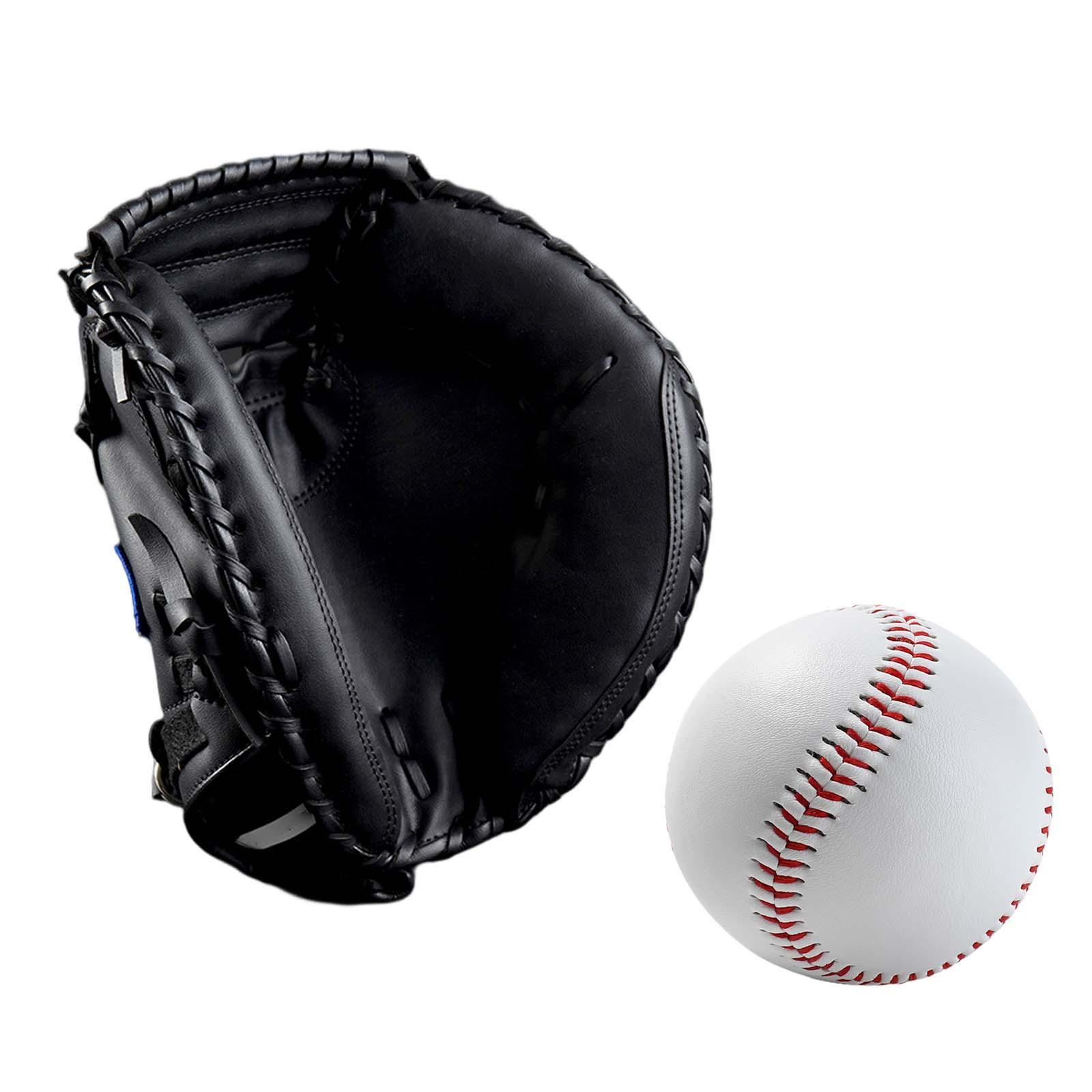 Baseball Catcher Gloves PU with Baseball Ball Teeball Glove Men Women Unisex