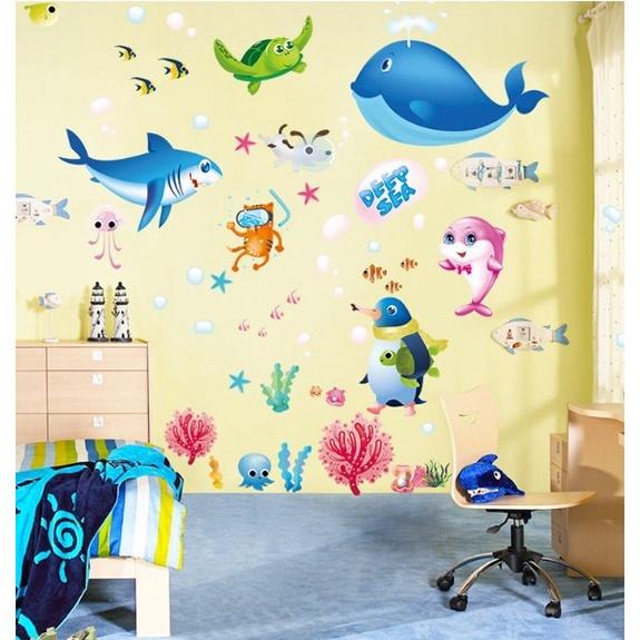 DECAL DÁN TƯỜNG CHO BÉ chi tiết ĐẠI DƯƠNG XANH