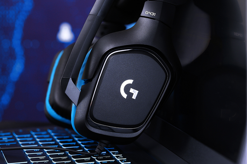 Tai nghe chụp tai Gaming Logitech G431 7.1 Đen Xanh - Hàng chính hãng