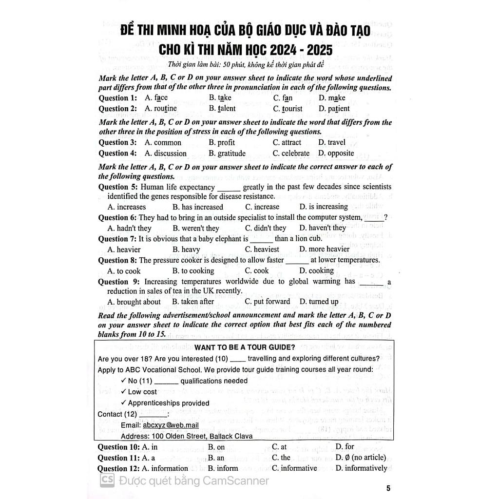 Sách - 36 Bộ đề Tiếng Anh Theo cấu trúc đề minh họa kì thi 2025 luyện thi THPT Quốc Gia ( dùng chung cho các bộ SGK)- HA