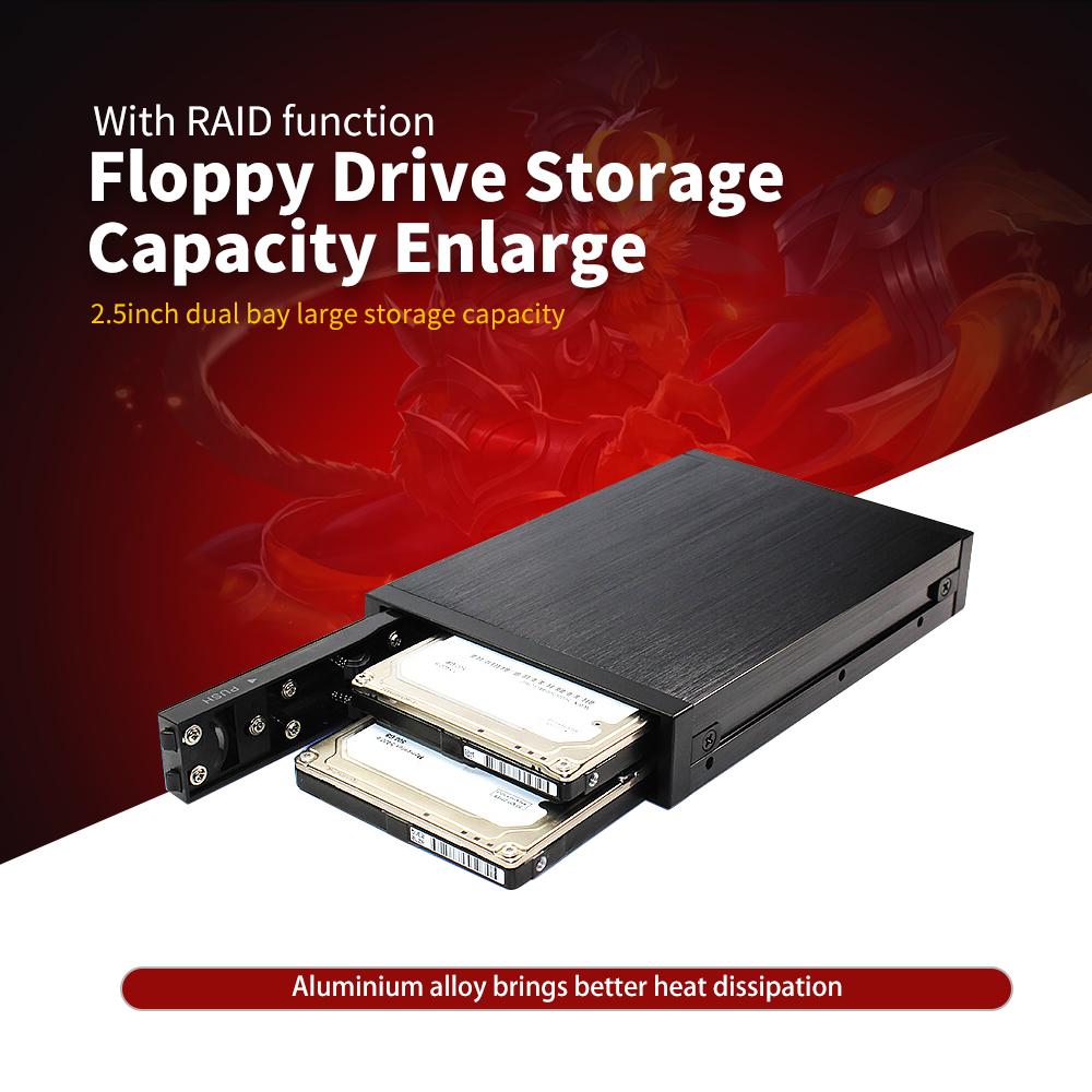 Hộp đựng ổ đĩa mềm OImaster Dual Bay Chế độ RAID 2.5 inch SATA HDD hợp kim nhôm