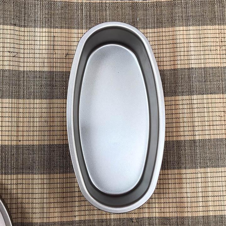 Khuôn Nhôm Hình Oval Chống Dính Cao Cấp Màu Vàng Đồng Cao Cấp 21x10x5 cm
