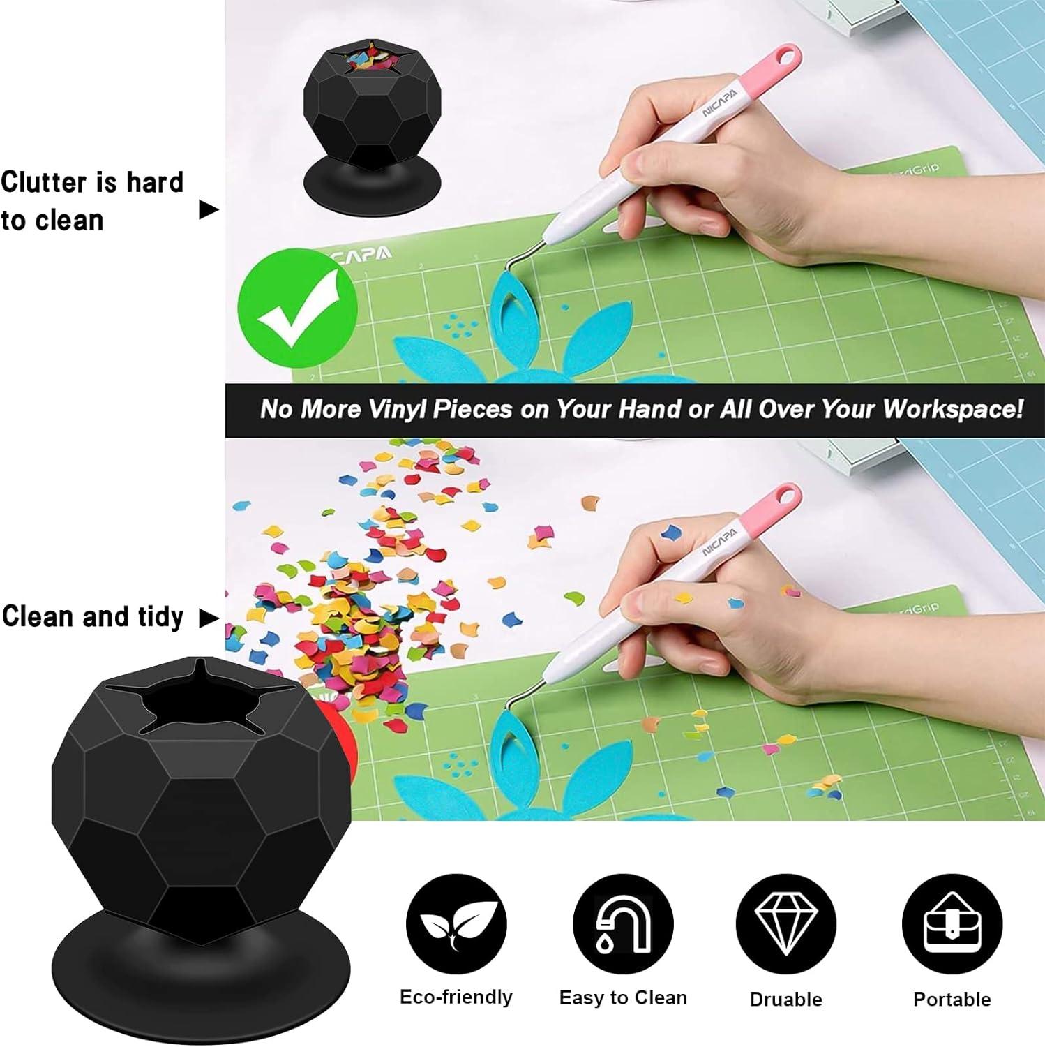 Công cụ Thủ công DIY, Cốc hút silicon Công cụ thu gom phế liệu Vinyl làm cỏ Công cụ thu thập để điêu khắc Làm cỏ Silhouette Cameos Lettering Vinyl Disposal