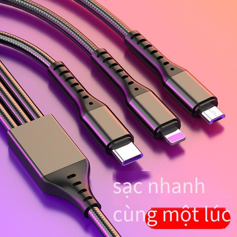 Desnai đặc biệt cáp sạc ba trong một ba dây USB Android đầu cáp dữ liệu một kéo ba hợp kim kẽm cáp sạc nhanh typec