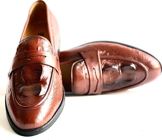 Giày nam ba bò cao cấp thiết kế dập vân cá sấu - MN01