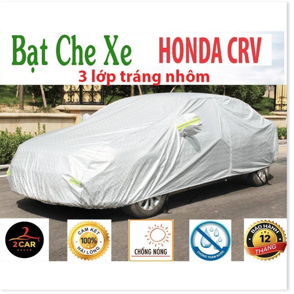 Bạt Phủ Ô Tô dành cho HONDA CRV CAO CẤP 3 LỚP Tráng Bạc Cách Nhiệt, Chống Nước, Chống Trộm Gương