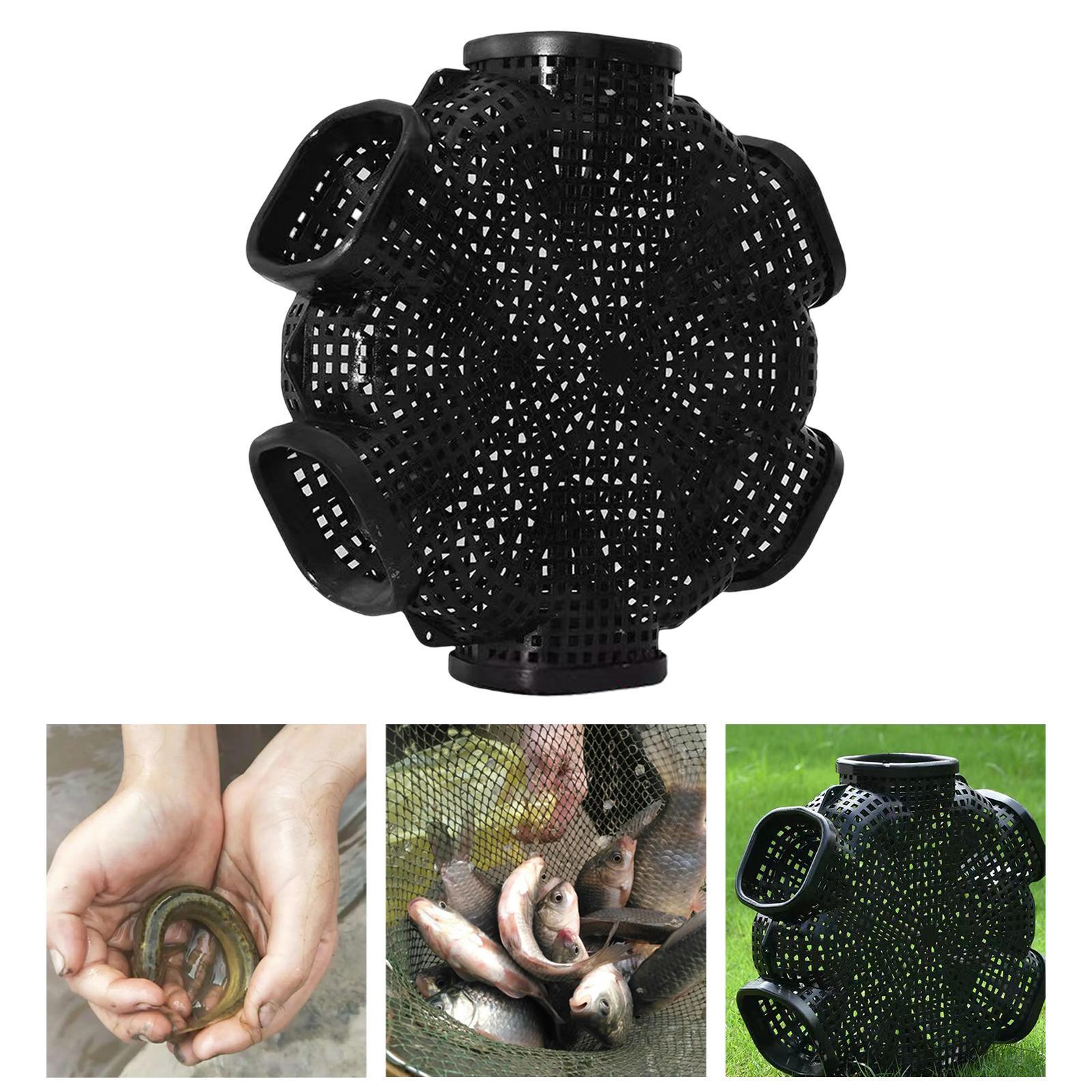 6 Hole Fishing Eel Cage Trap Loach Cage Fishing Tackle Tool Baits Mesh Fish Shrimp Cage for Crayfish Lobster Eel Minnow Shrimp