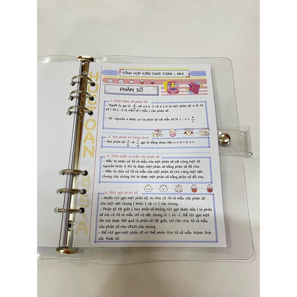 Combo 3 sổ takenote Văn Toán Anh cấp 2, sổ tay ghi chú lò xo xoắn a5, a6 hoặc sổ còng đóng binder - takenotes beta