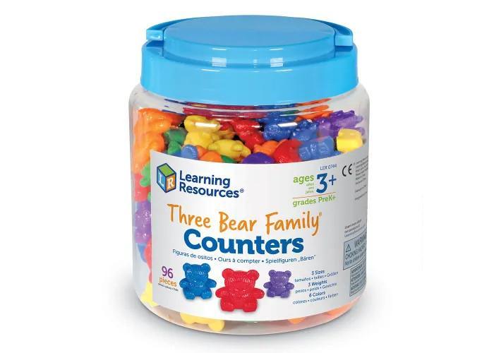 Learning Resources Bộ học đếm - Three Bear Family Rainbow Counters, Set 96 chi tiết