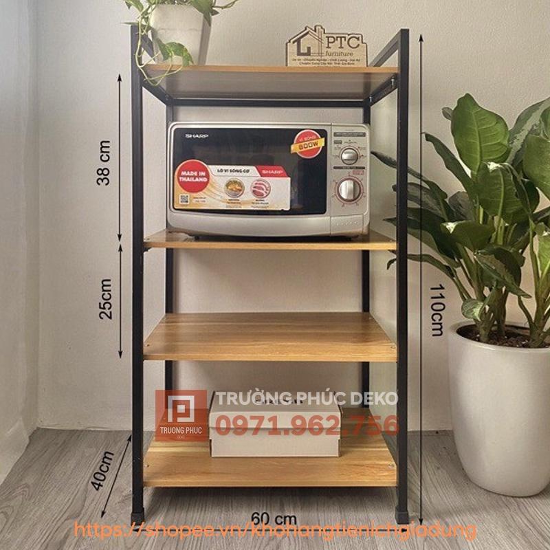 Kệ lò vi sóng 4 tầng khung sắt đa năng