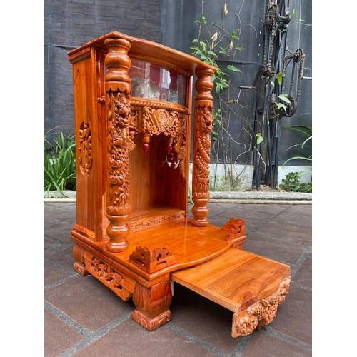 bàn thờ ông địa cao cấp gỗ xoan , bàn thờ thần tài ông địa 48 x 81cm, bàn thờ gỗ