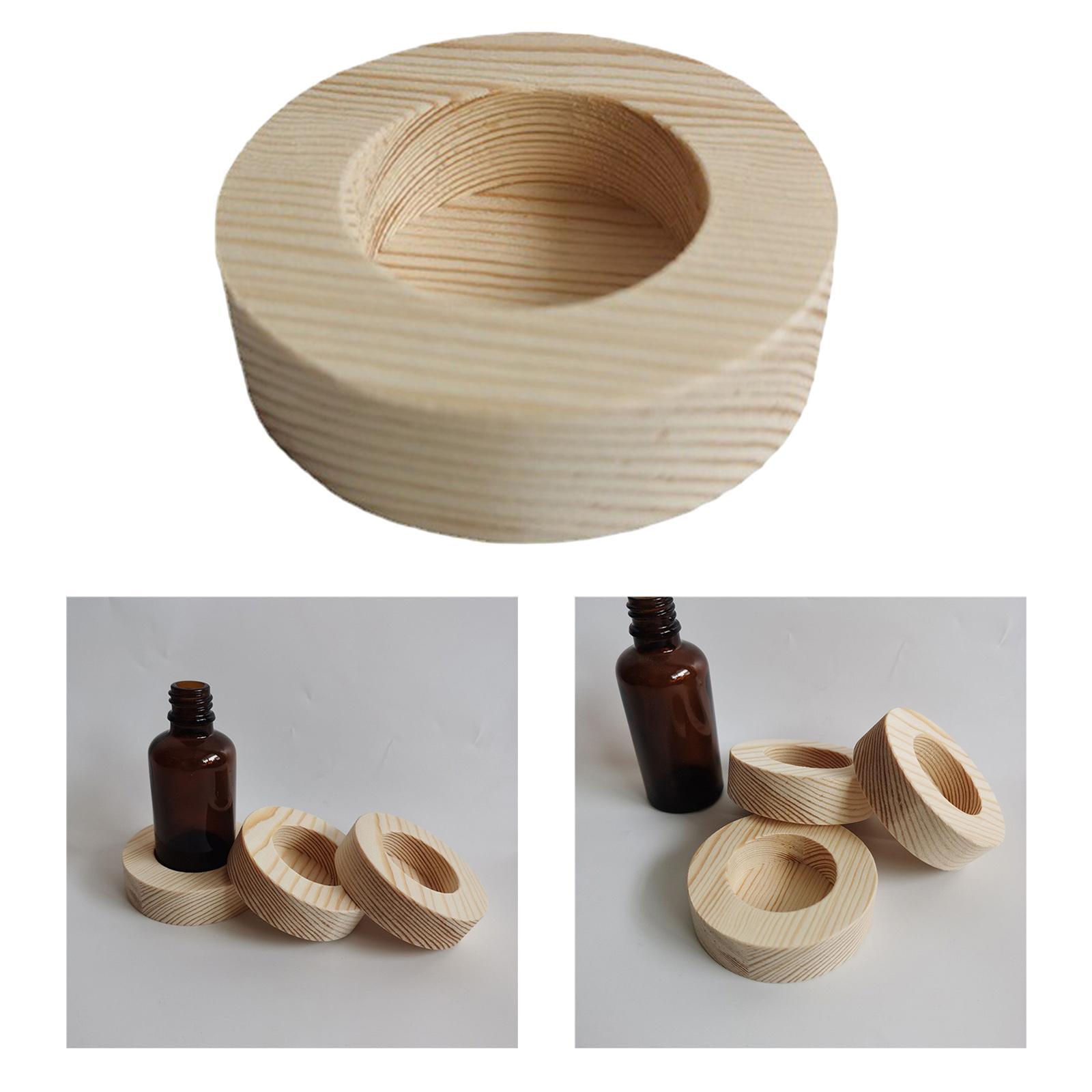 2x Essential Oil Display Storage Organizer Bottles Holder 50ml Single Slot Hole Diameter 1.5inch Hard Pine Wood Rack Presentation Shelf