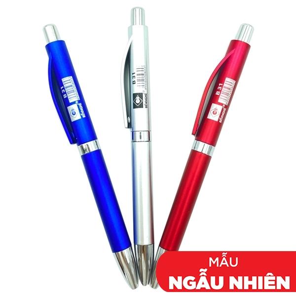 Bộ 3 Bút Bi Bến Nghé B-31 - Mực Xanh (Mẫu Màu Giao Ngẫu Nhiên)