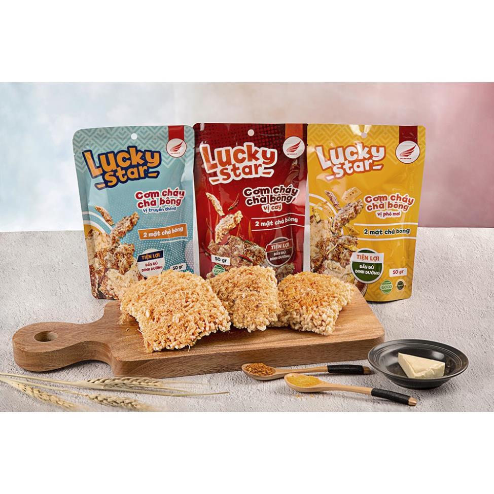Combo 9 Gói Cơm Cháy Chà Bông Sài Gòn 3 Vị - LUCKY STAR Đạt tiêu chuẩn VSATTP, HACCP