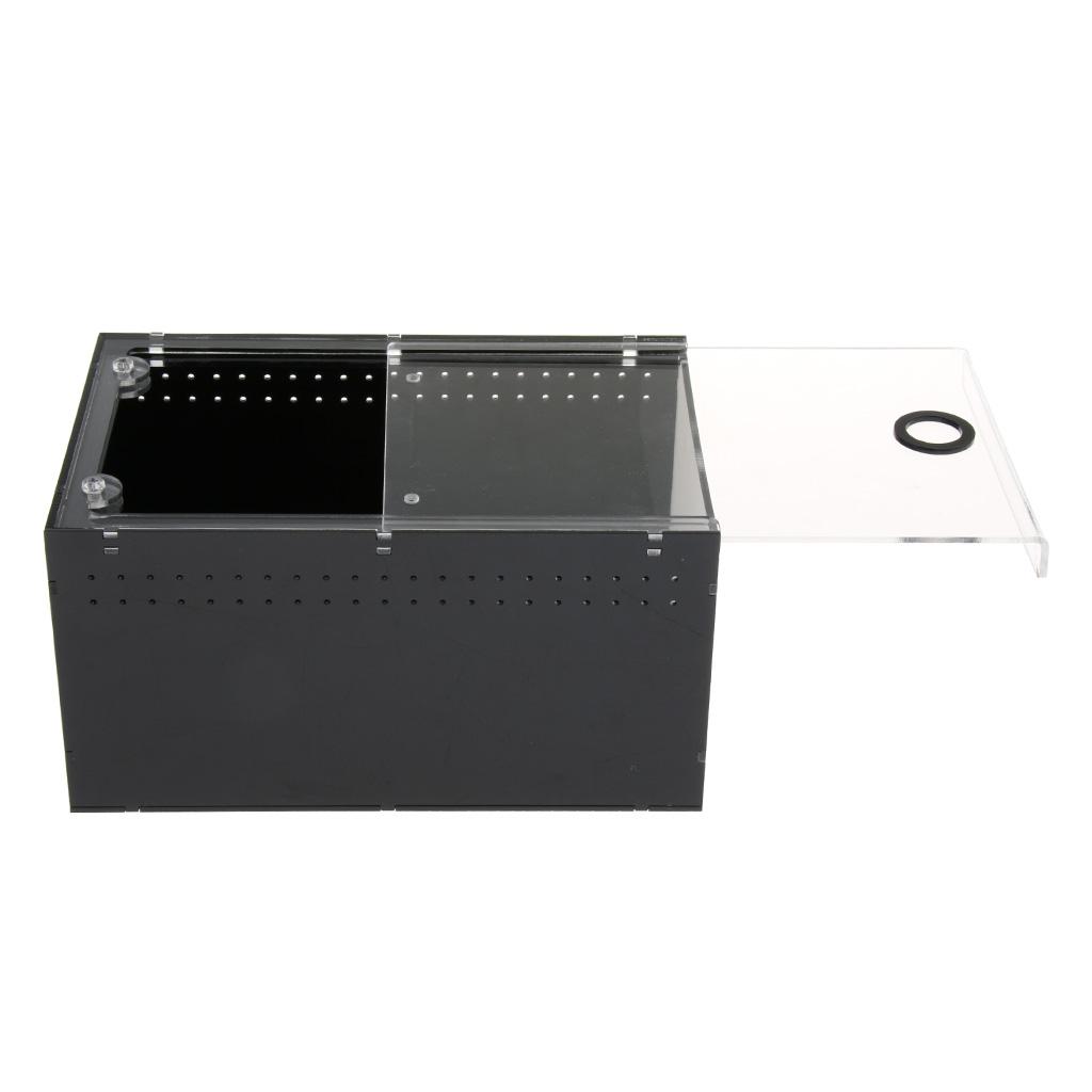 Acrylic Transparent Pet Reptiles Box Breeding Tanks Container For Lizard Chameleon Spider Snake 23 x 15 x 12cm