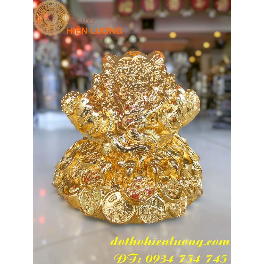 Tượng Thiềm Thừ Mạ Vàng To - cao 14cm