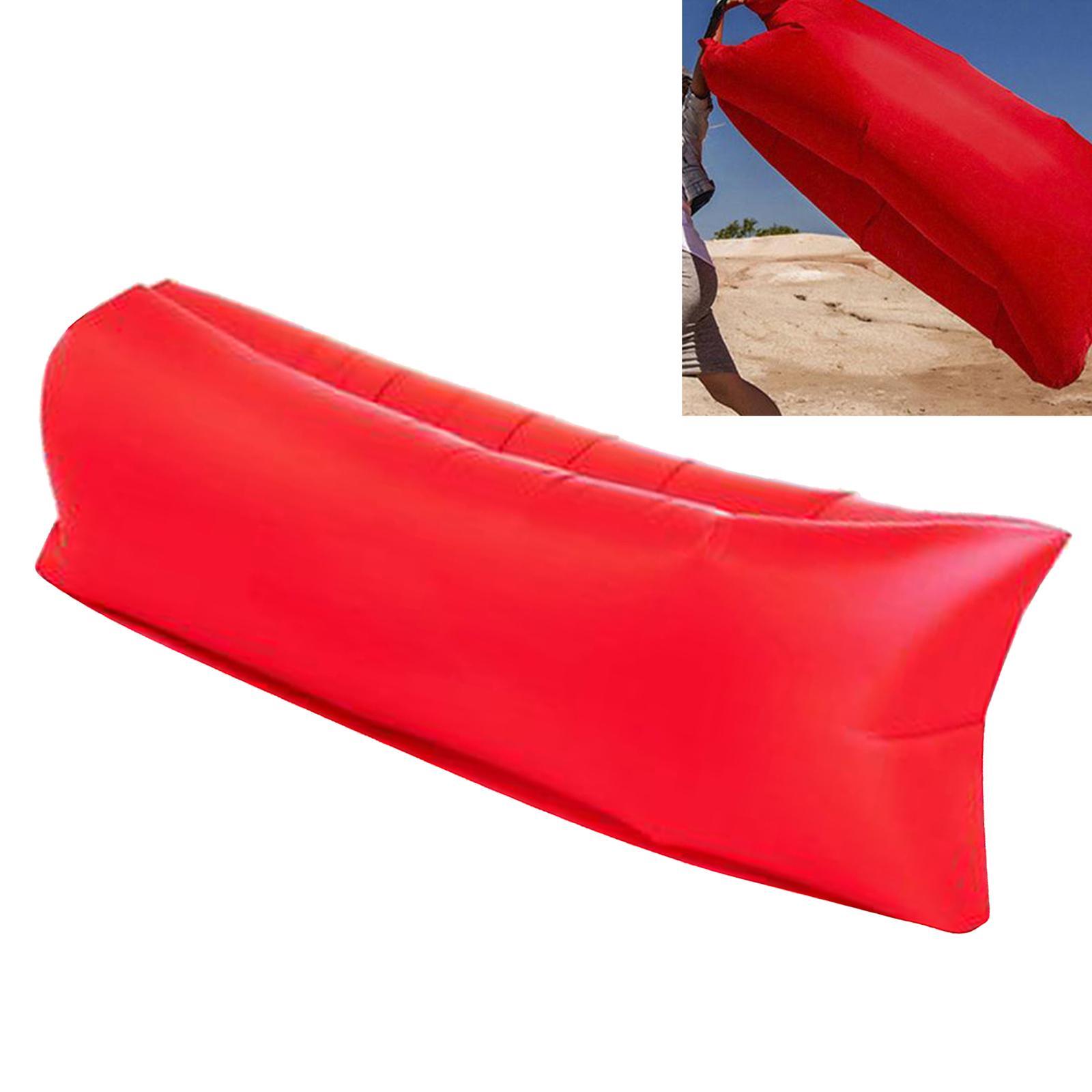 2xInflatable Sofa Air Bed Lounger Chair Sleeping Bag Mattress Couch Red