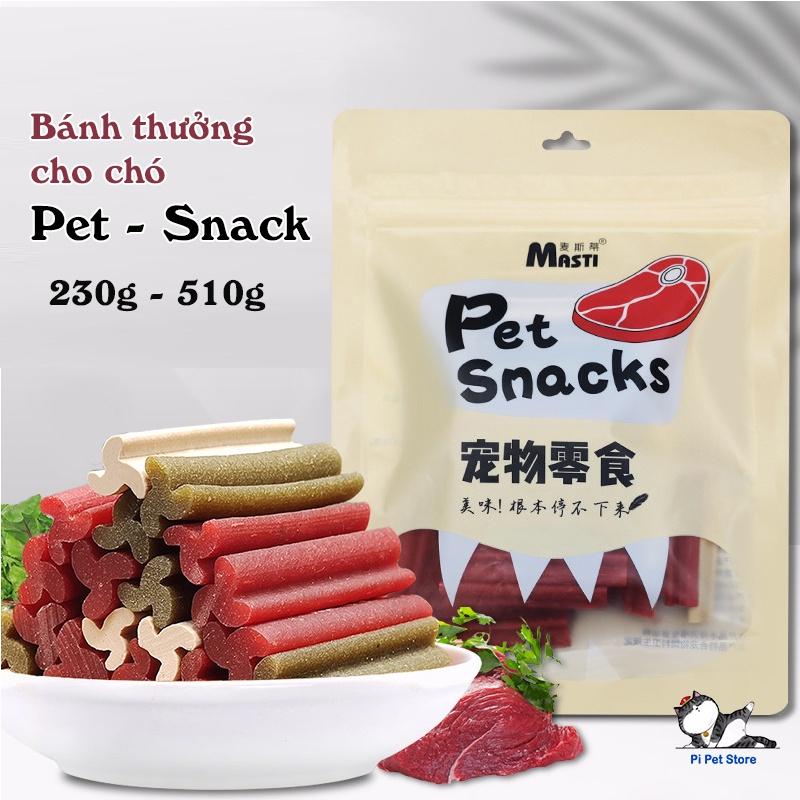 Đồ ăn vặt cho chó Pet Snack hình que gói 510g, Bánh thưởng cho chó Pet Snack