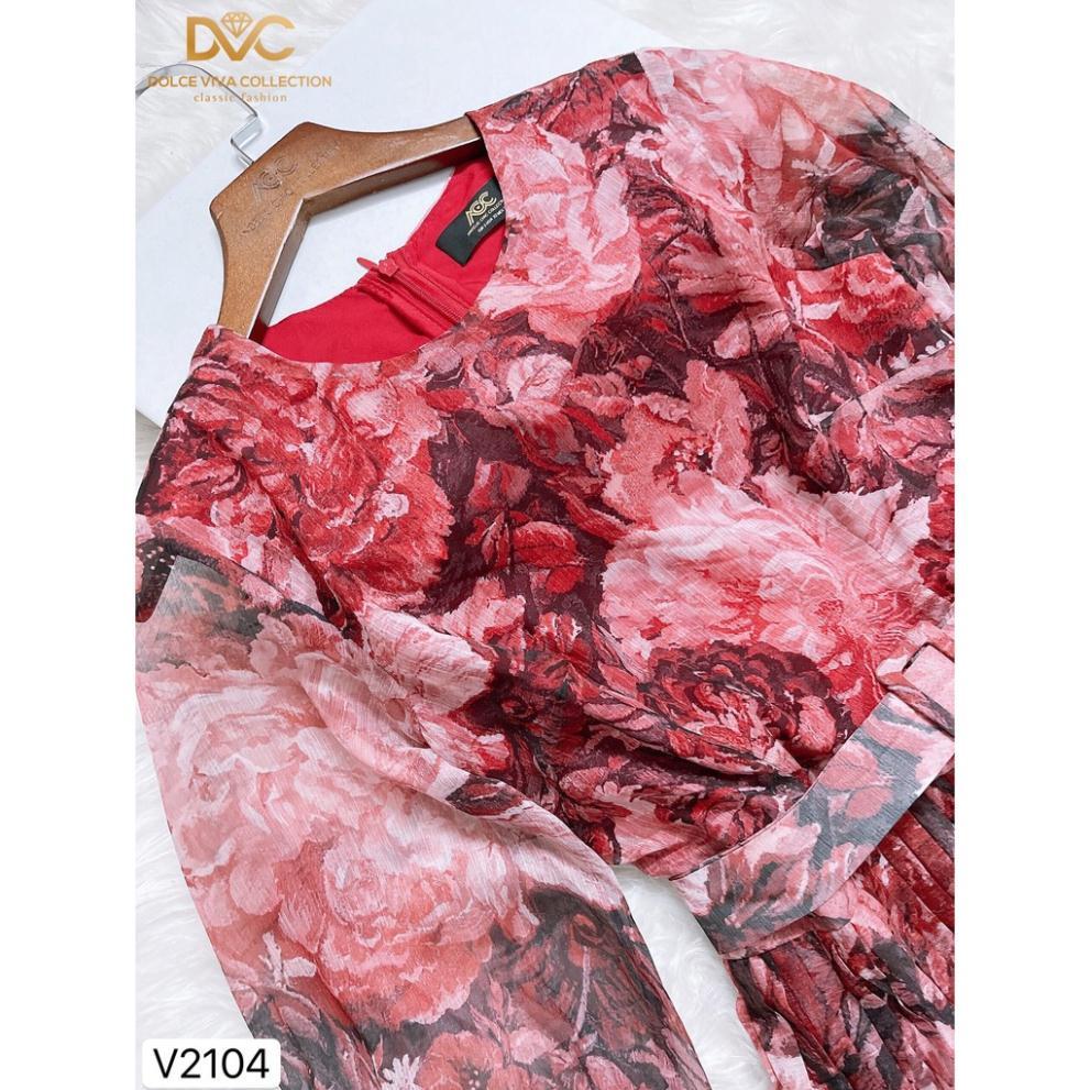 Đẹp Shop DVC Váy xòe hoa chân dập li V2104 - Kèm video và ảnh trải sàn